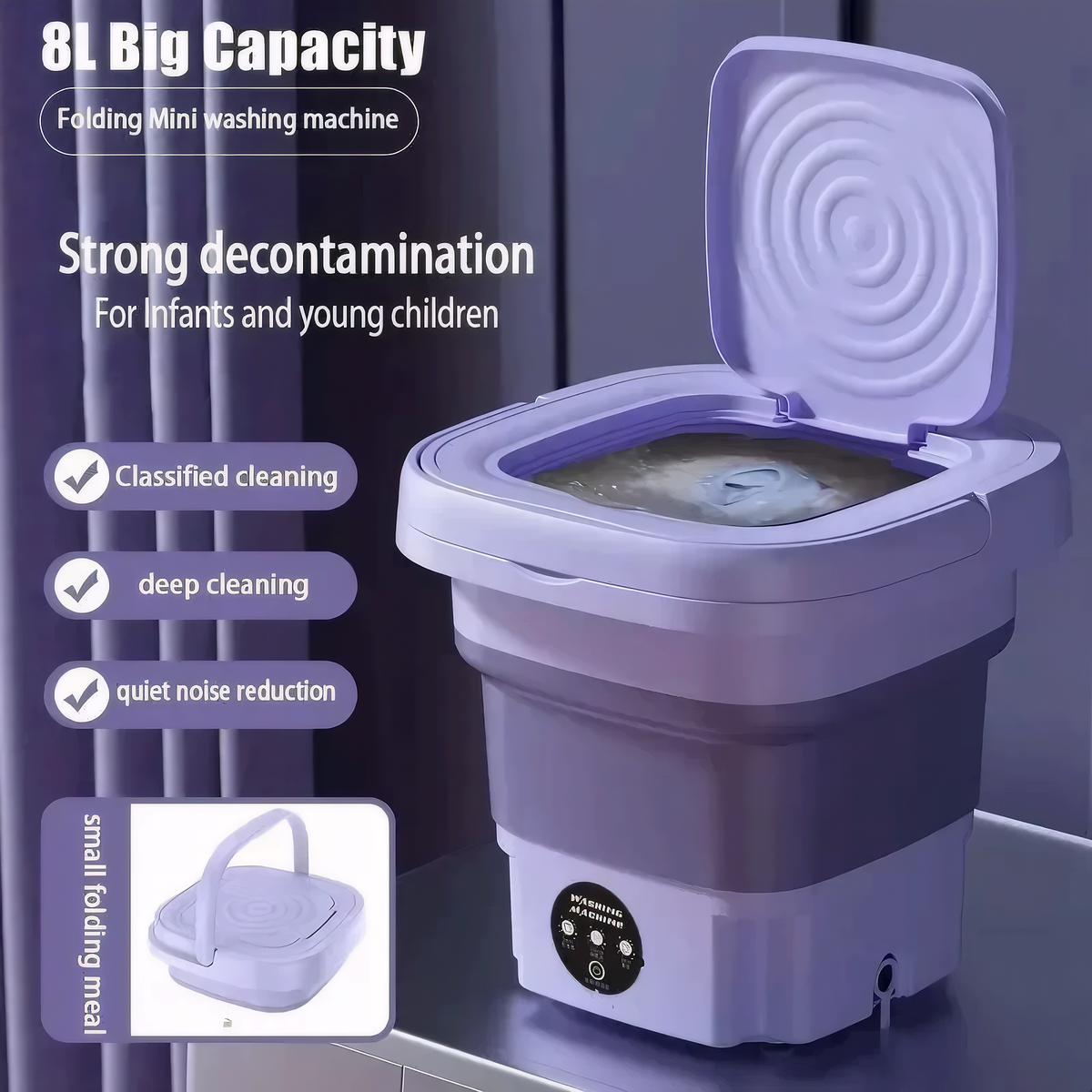 WhirlFresh Foldable Washing Machine